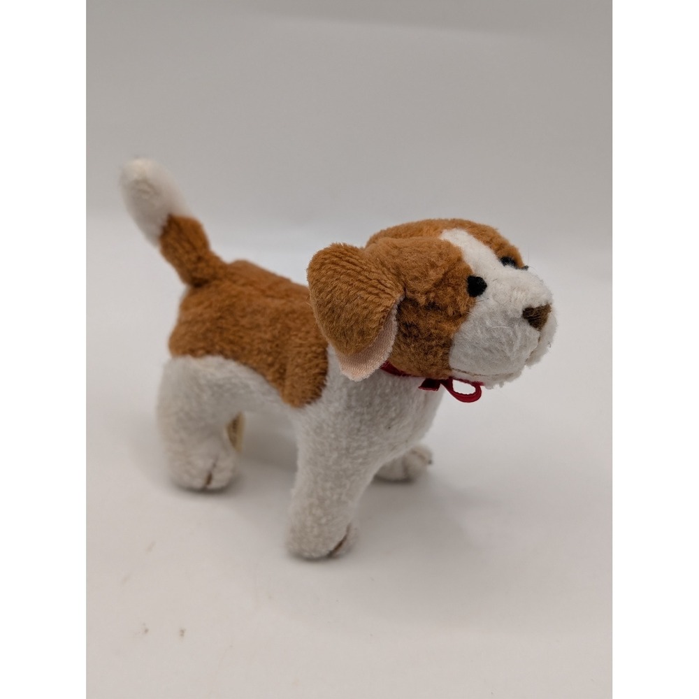 Vintage Applause Little‎ Loves Beagle Puppy Plush Dog Brown White Red Bow 52548